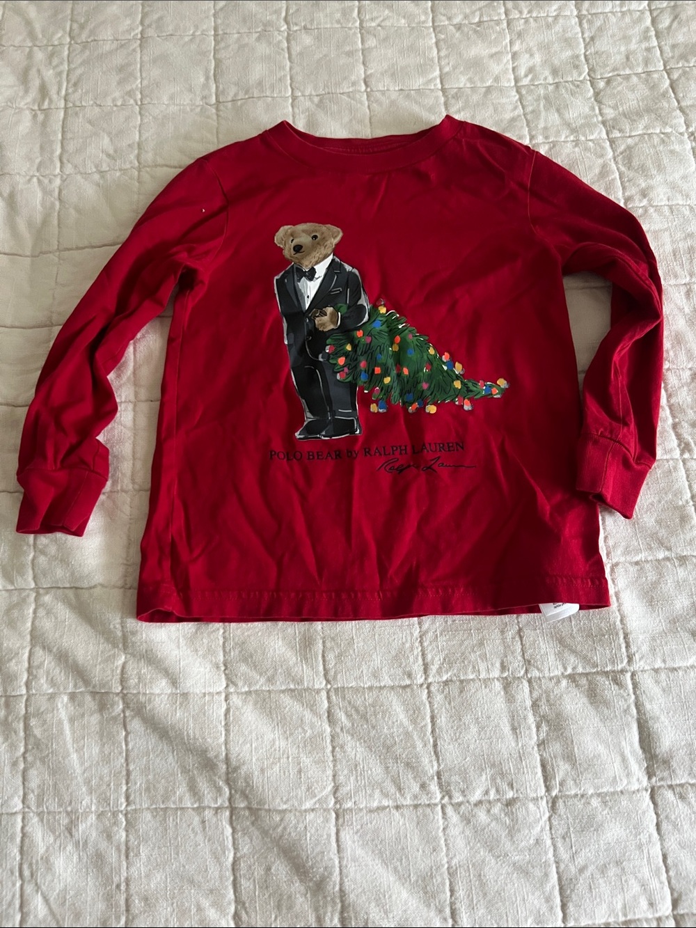 Polo Bear by Ralph Lauren Red Long-Sleeve Kids Tee